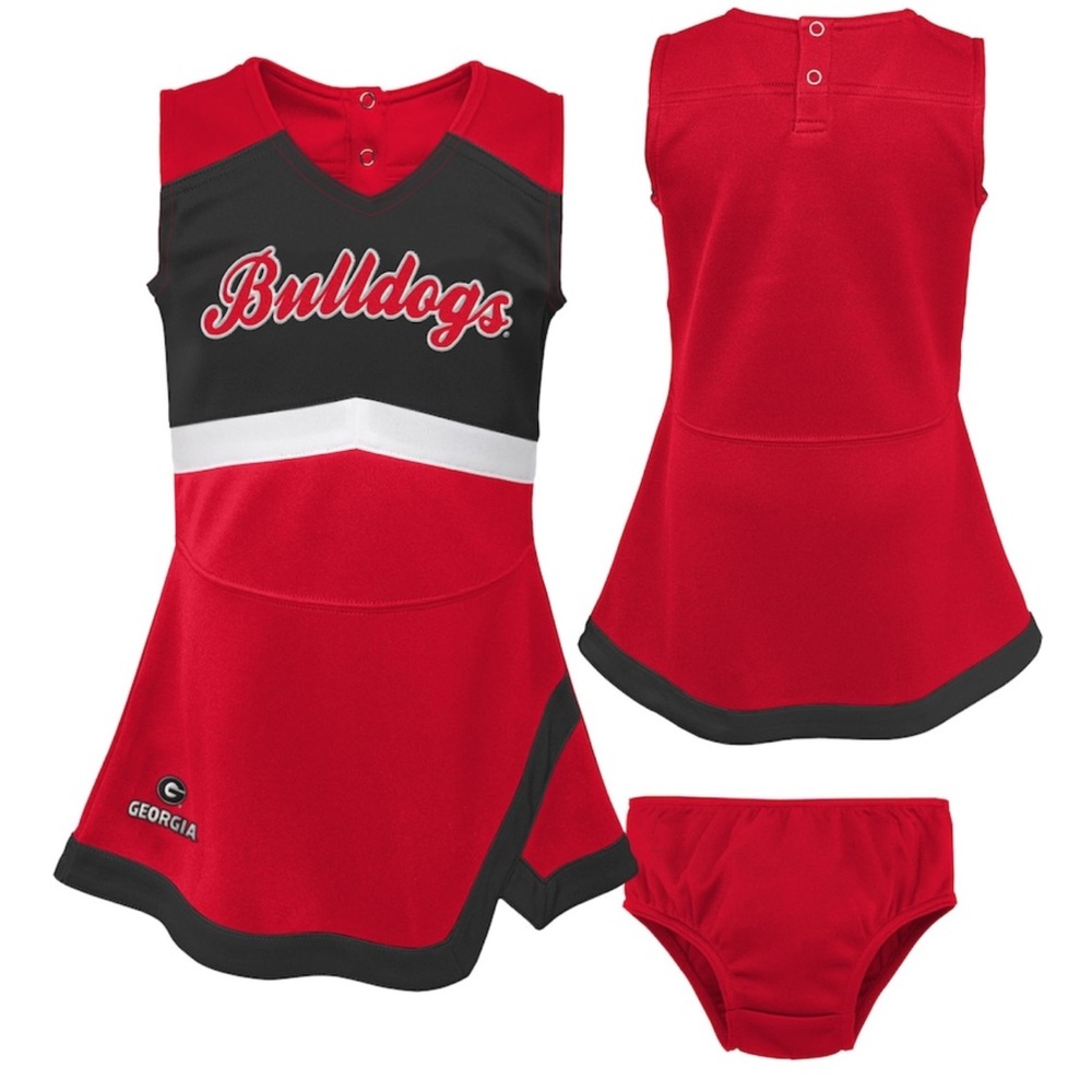 Georgia Bulldogs Girls Preschool 2-Piece Cheer Captain Jumper & Bloomers Set